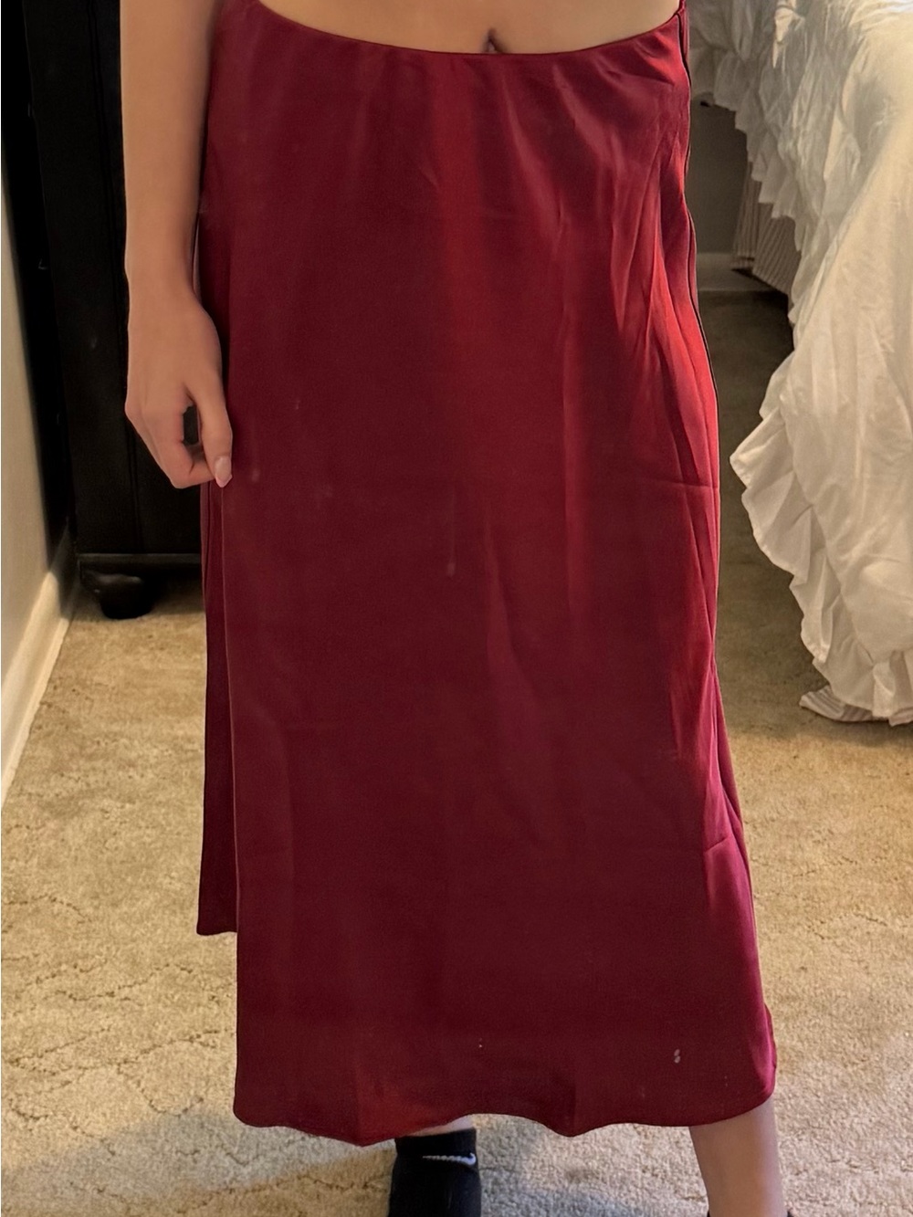 Maroon Silk Skirt